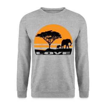 Elephants - Unisex Sweatshirt - salt & pepper - Front - Alina (178cm) & Michal (187cm)