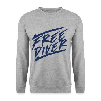 I am Freediver Apnea Free Diving Freediving - Unisex Sweatshirt - salt & pepper - Front - Alina (178cm) & Michal (187cm)