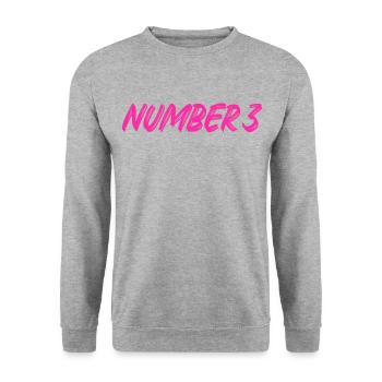 Number 3 - three - third - third - 3 - number 3 - Unisex Sweatshirt - salt & pepper - Front - Alina (178cm) & Michal (187cm)