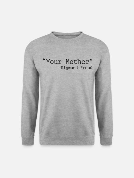 Deine Mutter Sigmund Freud - Unisex Pullover - Weißgrau meliert