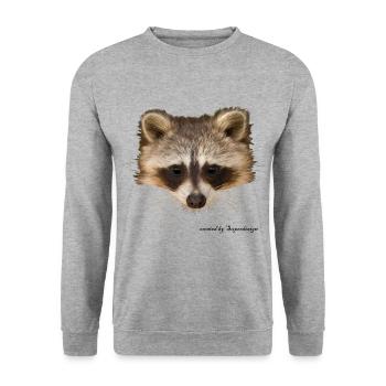 raton laveur - Sweat-shirt Unisexe - gris chiné - Devant - Alina (178cm) & Michal (187cm)