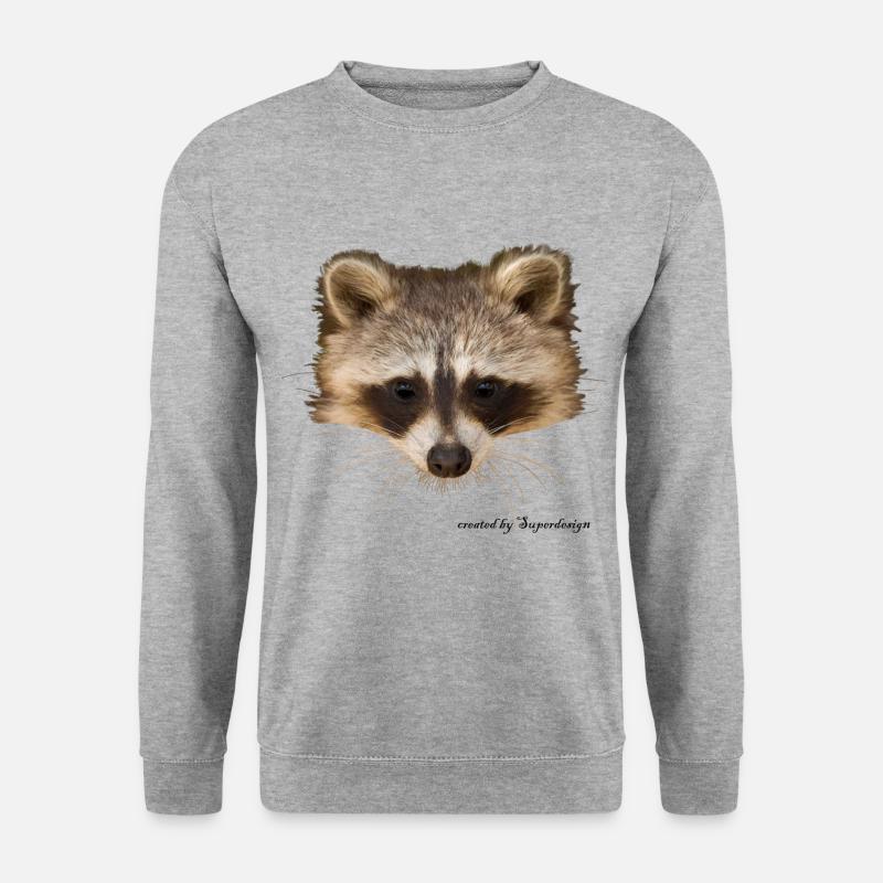 Waschbär - Unisex Pullover - Weißgrau meliert