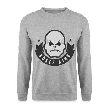 Mauvais enfant - squelette tatouage crâne Insooculable - Sweat-shirt Unisexe - gris chiné - Devant - Alina (178cm) & Michal (187cm)
