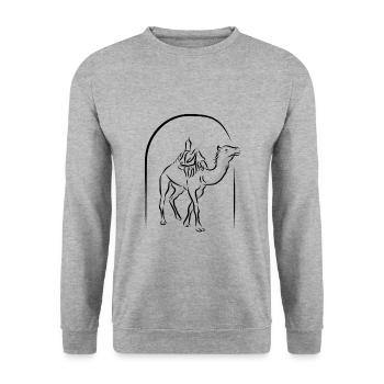 Camel with saddle - Unisex Sweatshirt - salt & pepper - Front - Alina (178cm) & Michal (187cm)