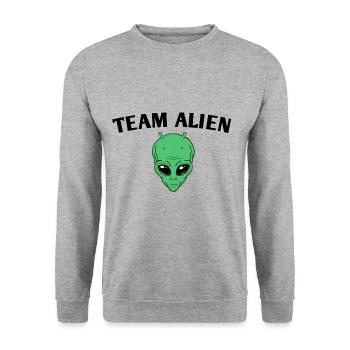 Équipe Alien - Sweat-shirt Unisexe - gris chiné - Devant - Alina (178cm) & Michal (187cm)