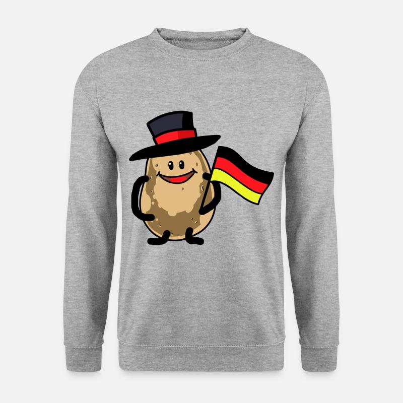Deutsche Kartoffel Knolle Kartoffeln Gemüse Bio - Unisex Pullover - Weißgrau meliert