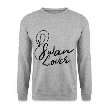 Cygne amoureux cygnes drôle oiseau rengaine - Sweat-shirt Unisexe - gris chiné - Devant - Alina (178cm) & Michal (187cm)
