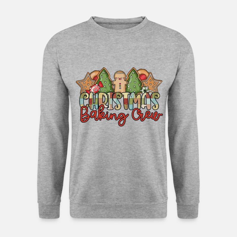 Funny Gingerbread Christmas Baking Crew - Unisex Pullover - Weißgrau meliert