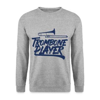 Posaune Spieler Musiker Posaunist - Unisex Pullover - Weißgrau meliert - Vorne - Alina (178cm) & Michal (187cm)