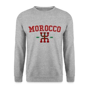 Maroc Amazigh Maroc Al-Maghrib Maghreb - Sweat-shirt Unisexe - gris chiné - Devant - Alina (178cm) & Michal (187cm)
