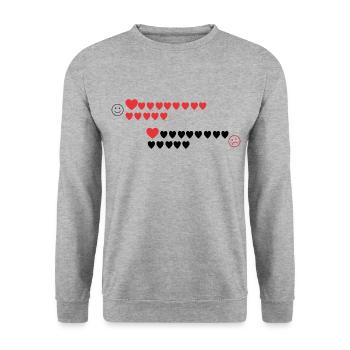 Santé smileys cardiaques - Sweat-shirt Unisexe - gris chiné - Devant - Alina (178cm) & Michal (187cm)