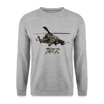European Military Helicopter Tiger - Unisex Sweatshirt - salt & pepper - Front - Alina (178cm) & Michal (187cm)