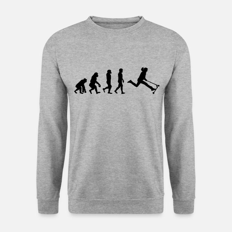 Stunt Scooter Freestyle Scootering Evolution - Unisex Pullover - Weißgrau meliert