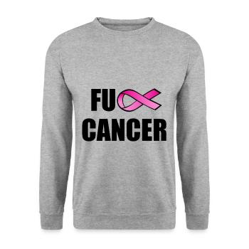 Fuck Cancer - Unisex Sweatshirt - salt & pepper - Front - Alina (178cm) & Michal (187cm)