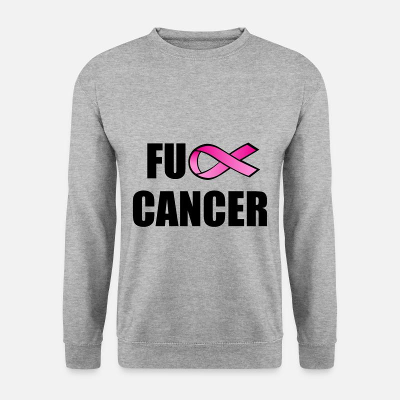 Fuck Cancer - Unisex Pullover - Weißgrau meliert