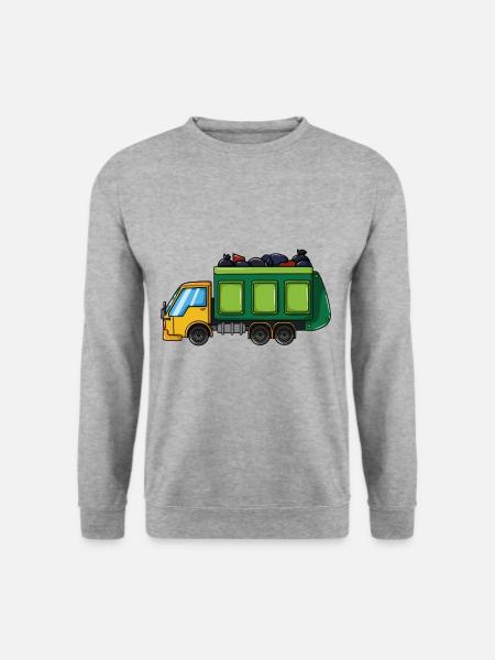Müllwagen Müllabfuhr Müllauto Müllmann Abfall - Unisex Pullover - Weißgrau meliert