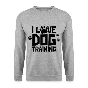 J’adore le dressage de chiens dresseur de chiens école de chien - Sweat-shirt Unisexe - gris chiné - Devant - Alina (178cm) & Michal (187cm)