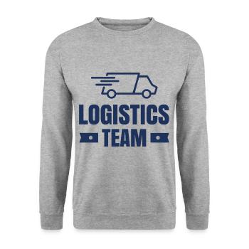 Logistiker Team Transportfirma Logistik Spedition - Unisex Pullover - Weißgrau meliert - Vorne - Alina (178cm) & Michal (187cm)