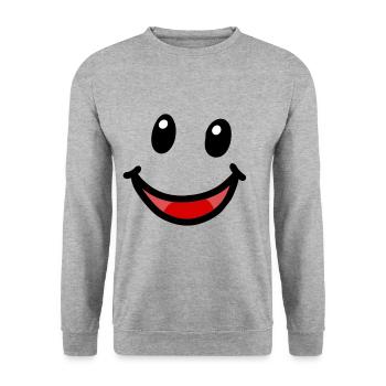 Sympathique visage émotion émotions protection bucco-protecteur - Sweat-shirt Unisexe - gris chiné - Devant - Alina (178cm) & Michal (187cm)