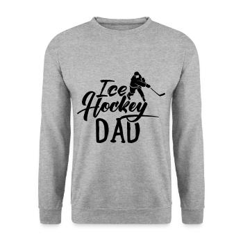 Eishockey Papa Eishockeyspieler Puck Ice Hockey - Unisex Pullover - Weißgrau meliert - Vorne - Alina (178cm) & Michal (187cm)