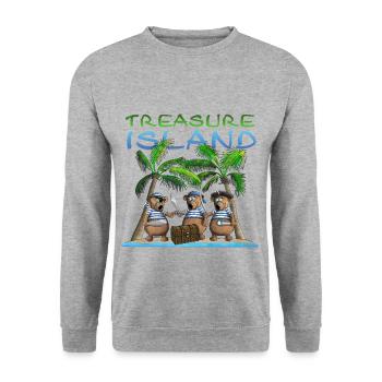 Treasure Island - Les pirates trouvent un trésor - Sweat-shirt Unisexe - gris chiné - Devant - Alina (178cm) & Michal (187cm)