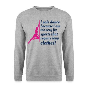 Pole Sport Dance Dancer Competition Acrobatics - Unisex Sweatshirt - salt & pepper - Front - Alina (178cm) & Michal (187cm)