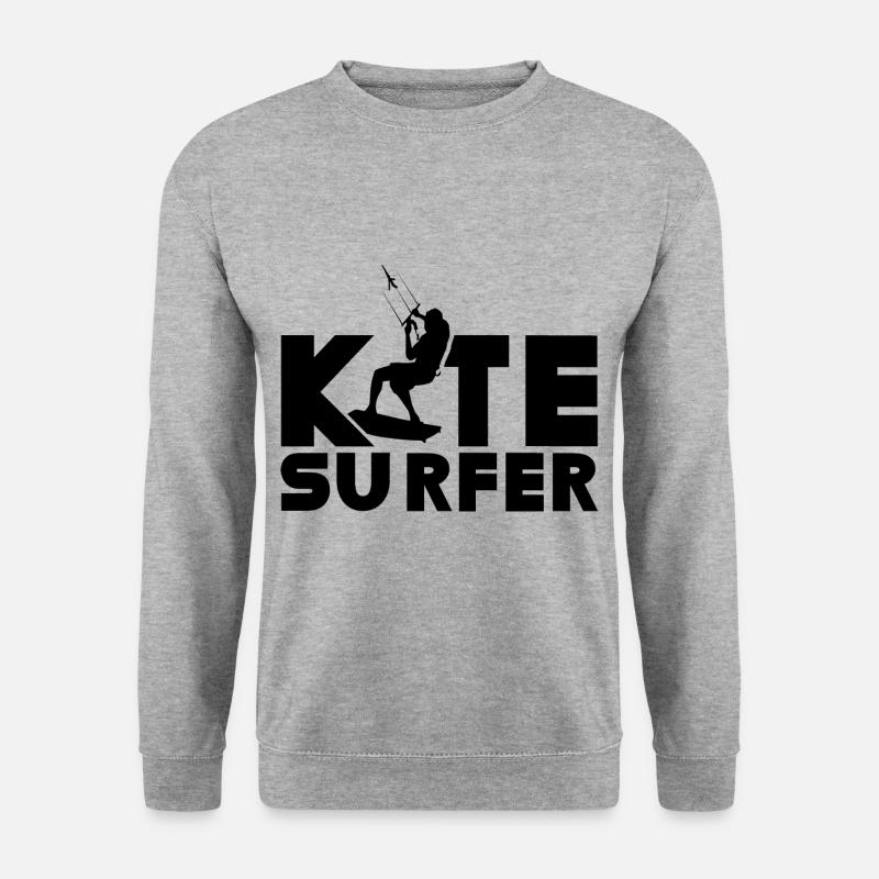 Kitesurfer Kite Kitesurf Kitesurfen Kitesurfing - Unisex Pullover - Weißgrau meliert