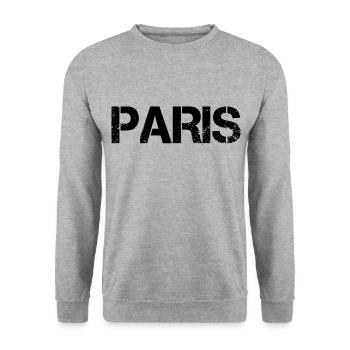 Paris - Sweat-shirt Unisexe - gris chiné - Devant - Alina (178cm) & Michal (187cm)