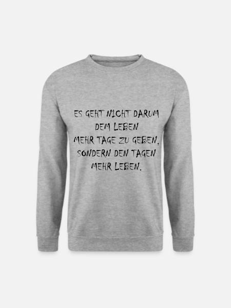 Zeitloses Zitat mit tiefen Hintergrund. Spruch. - Unisex Pullover - Weißgrau meliert