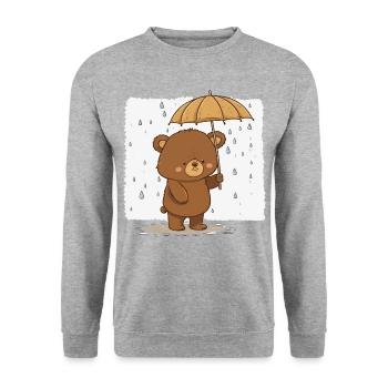 Nécessités pour les ours - Sweat-shirt Unisexe - gris chiné - Devant - Alina (178cm) & Michal (187cm)