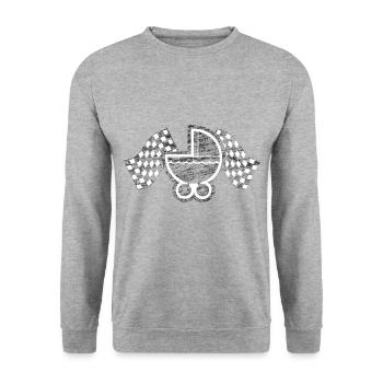 Baby Racer Stroller Buggy - Unisex Sweatshirt - salt & pepper - Front - Alina (178cm) & Michal (187cm)