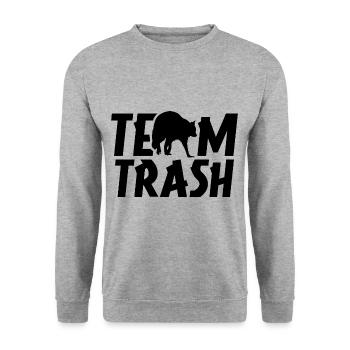 Raccoon Saying Raccoon Funny Animal - Unisex Sweatshirt - salt & pepper - Front - Alina (178cm) & Michal (187cm)