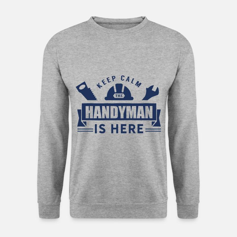 Heimwerker Tüftler Bastler Heimwerken Handwerker - Unisex Pullover - Weißgrau meliert