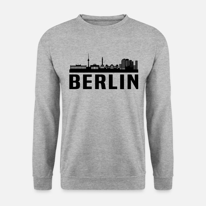 Berlin skyline berlin - Unisex Pullover - Weißgrau meliert