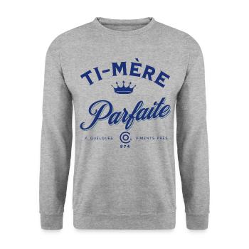 Te Mère Parfaite - Sweat-shirt Unisexe - gris chiné - Devant - Alina (178cm) & Michal (187cm)