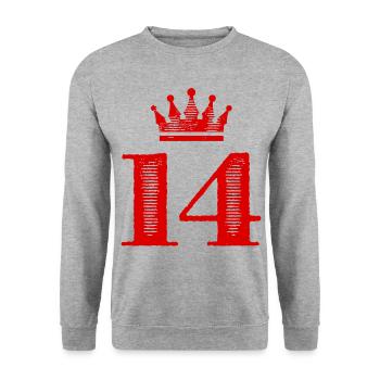 14 Couronne numérique - Sweat-shirt Unisexe - gris chiné - Devant - Alina (178cm) & Michal (187cm)