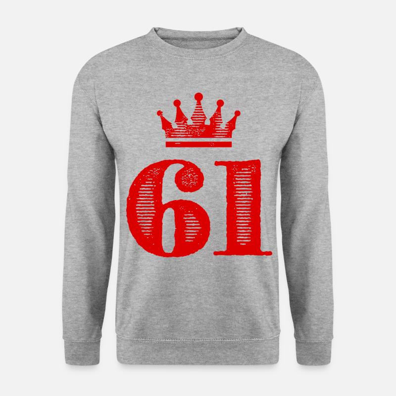 61 Number crown - Unisex Sweatshirt - salt & pepper