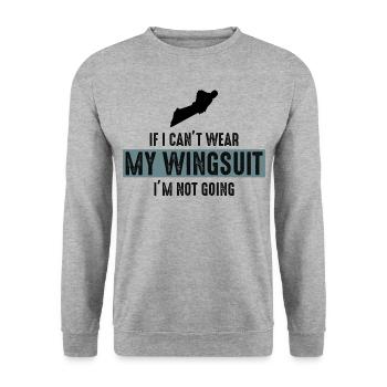 Wingsuit fliegen Base Jumping Fallschirmspringen Wingsuiting - Unisex Pullover - Weißgrau meliert - Vorne - Alina (178cm) & Michal (187cm)
