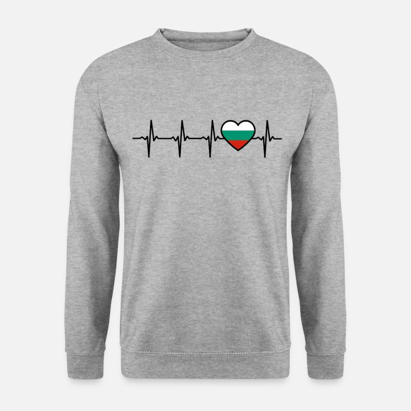 Bulgare Herzschlag Bulgarien - Unisex Pullover - Weißgrau meliert