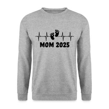 mom 2025 - Unisex Sweatshirt - salt & pepper - Front - Alina (178cm) & Michal (187cm)