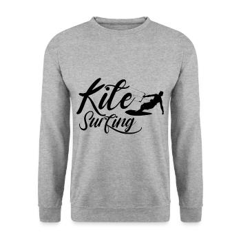 Kitesurfen Kitesurfing Kitesurfer Kitesurf Kite - Unisex Pullover - Weißgrau meliert - Vorne - Alina (178cm) & Michal (187cm)