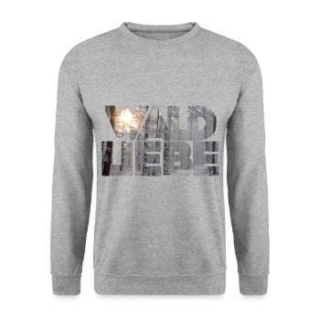 wald 56 - Unisex Pullover - Weißgrau meliert - Vorne - Alina (178cm) & Michal (187cm)
