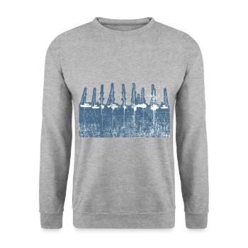 Marina Bateaux Port à voile - Sweat-shirt Unisexe - gris chiné - Devant - Alina (178cm) & Michal (187cm)