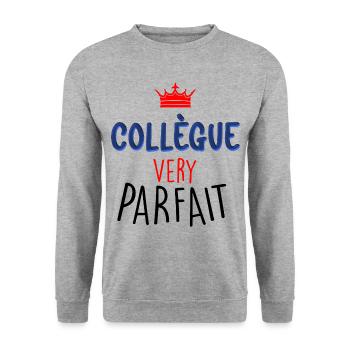 Cadeau Homme Collègue Very Parfait Pour Fête - Sweat-shirt Unisexe - gris chiné - Devant - Alina (178cm) & Michal (187cm)