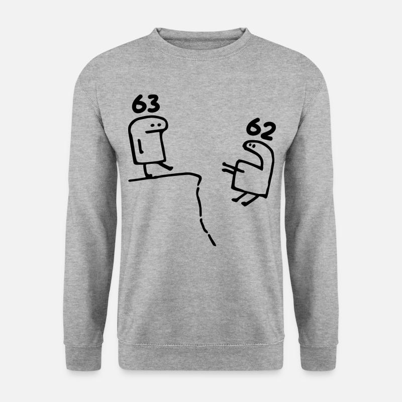 63 Jahre alt - 63. Geburtstag lustiges Geschenk 63 Jahre - Unisex Pullover - Weißgrau meliert