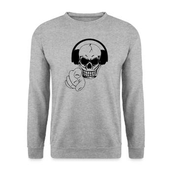 Skull - Unisex Sweatshirt - salt & pepper - Front - Alina (178cm) & Michal (187cm)