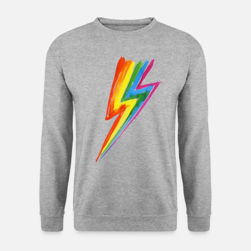Rainbow Power Blitz - Hit by rainbow lightning! - Unisex Sweatshirt - salt & pepper