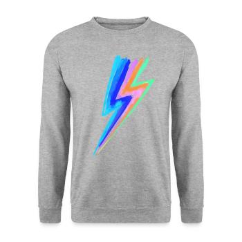 Rainbow Power Blitz - Hit by stardust lightning - Unisex Sweatshirt - salt & pepper - Front - Alina (178cm) & Michal (187cm)