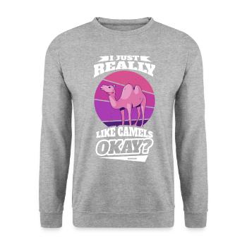 J’aime vraiment les chameaux d’accord - Sweat-shirt Unisexe - gris chiné - Devant - Alina (178cm) & Michal (187cm)