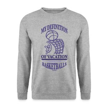 Cadeaux de joueur d’entraîneur de basketball des Fêtes - Sweat-shirt Unisexe - gris chiné - Devant - Alina (178cm) & Michal (187cm)